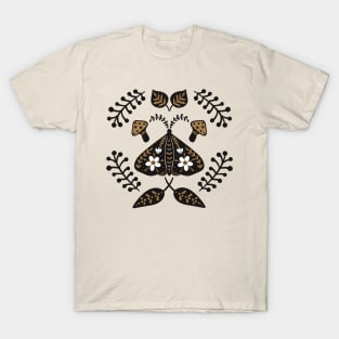 Cottagecore Moth and Mushroom T-Shirt